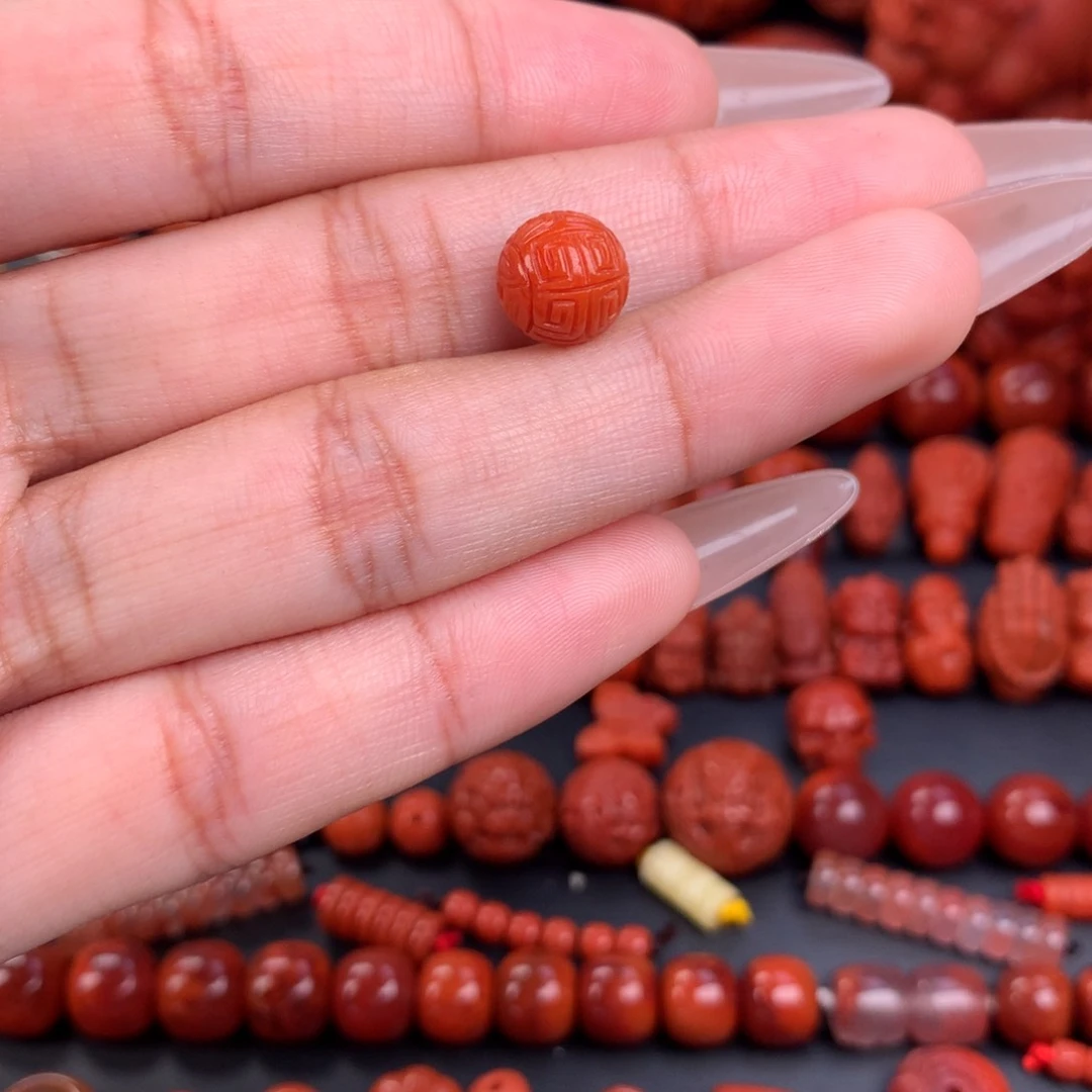 南红玛瑙回纹圆珠9+未镶嵌