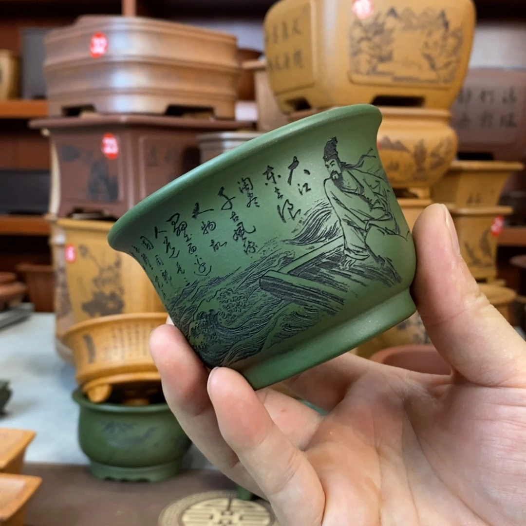 多***呢紫砂花盆盆景花盆小