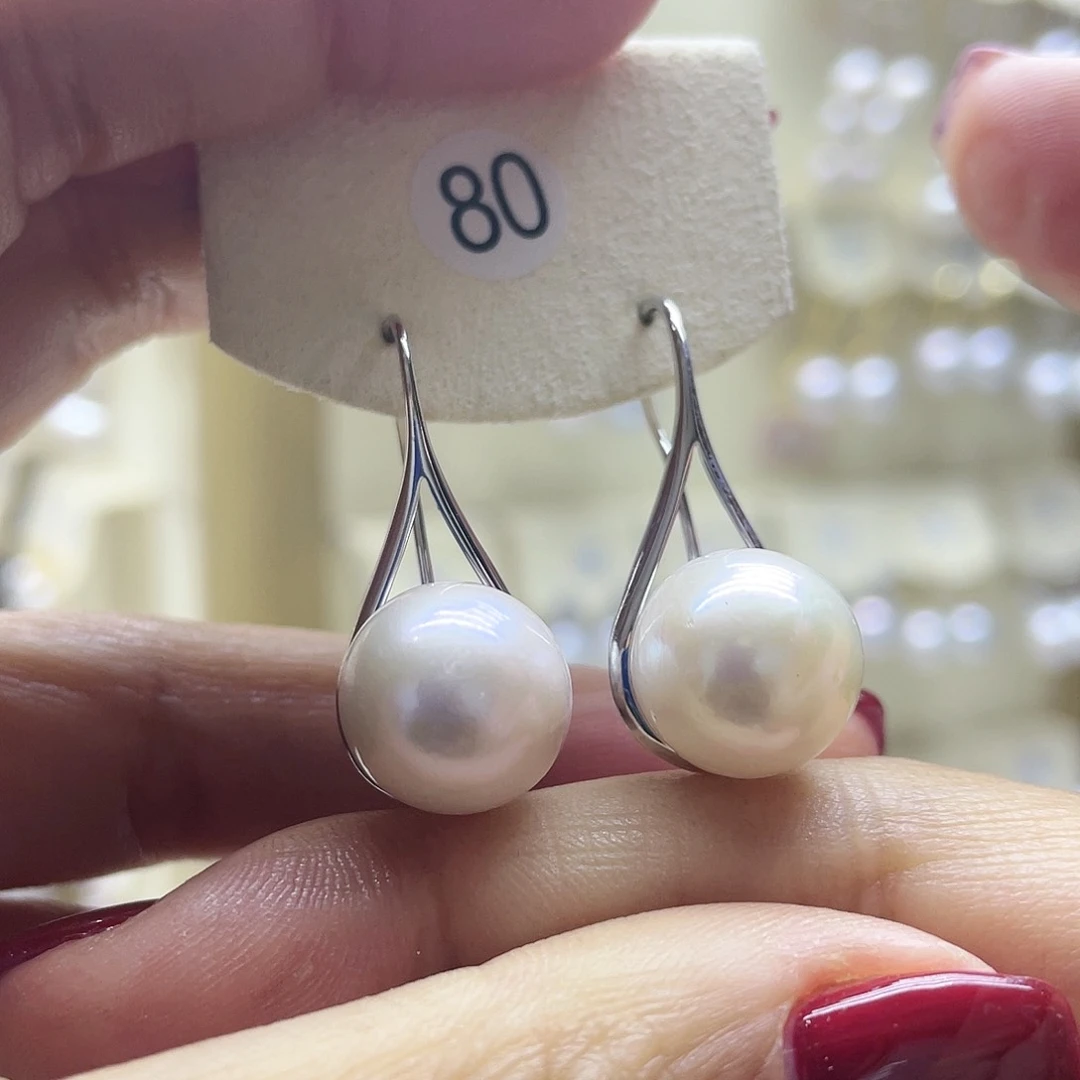淡水珍珠耳饰银S925镶嵌