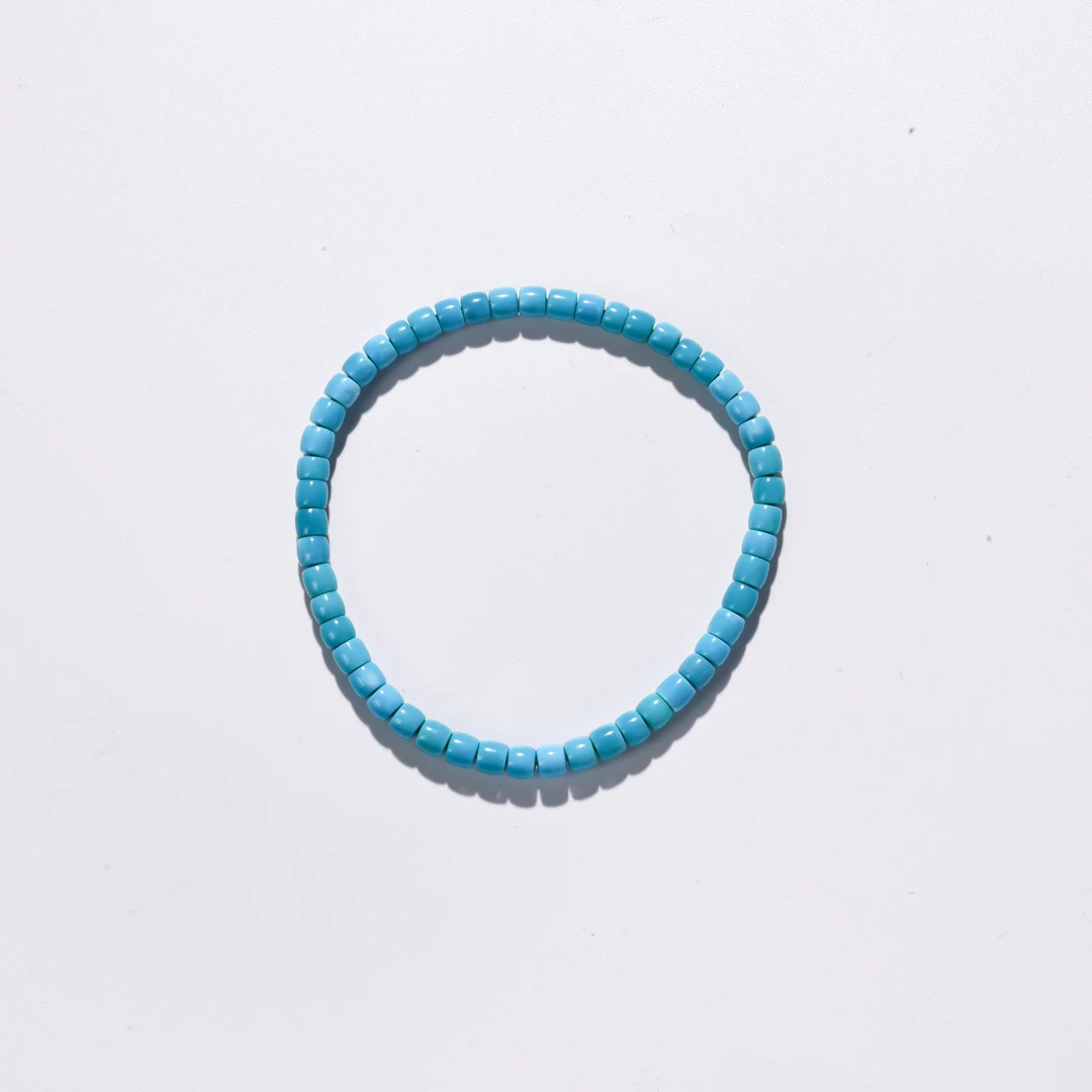 【竞拍专用】绿松石精工高蓝直切手串约4mm5.5g 66240918-01-37