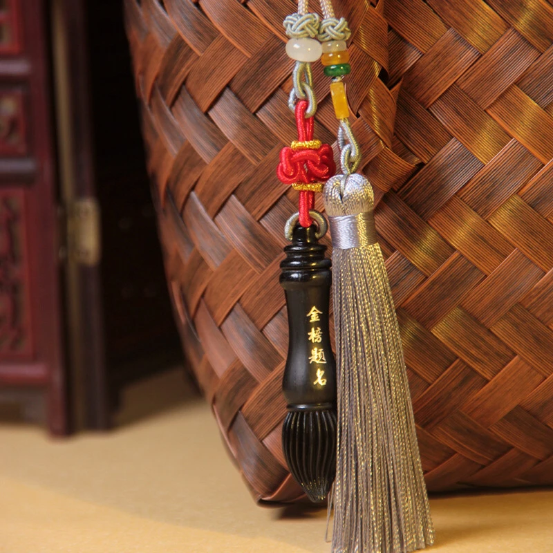 黑檀木镶银文昌笔