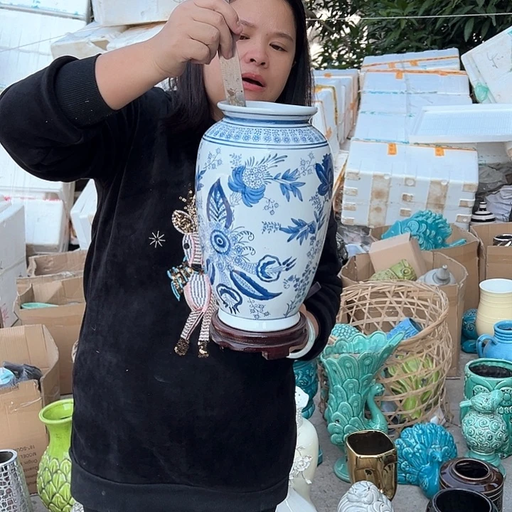 瓶高度32厘米口径12厘米微瑕捡漏底孔