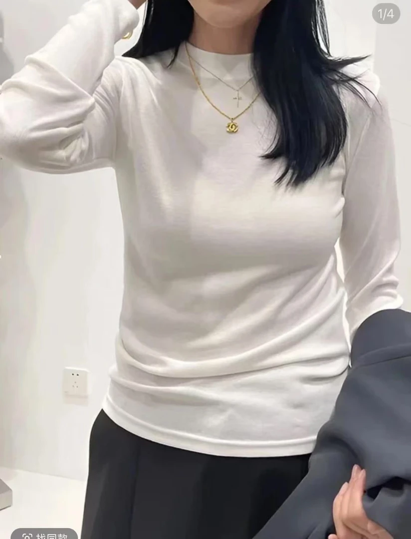 杨姐家 秋冬柔软百搭小立领水溶长袖打底8206