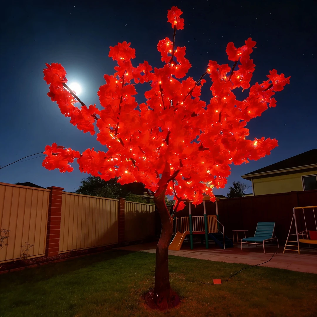 红红火火大型室内客厅落地装饰婚庆发光发财树灯户外装饰品
