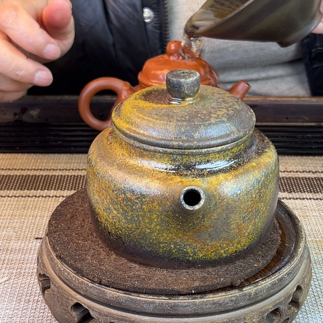 紫砂茶壶底槽清柴烧240cc