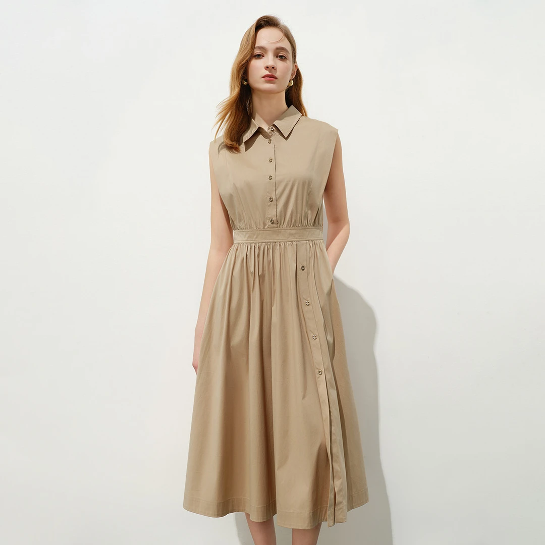 【小余专属】简约收腰连衣裙女时尚气质a字裙Y534004397