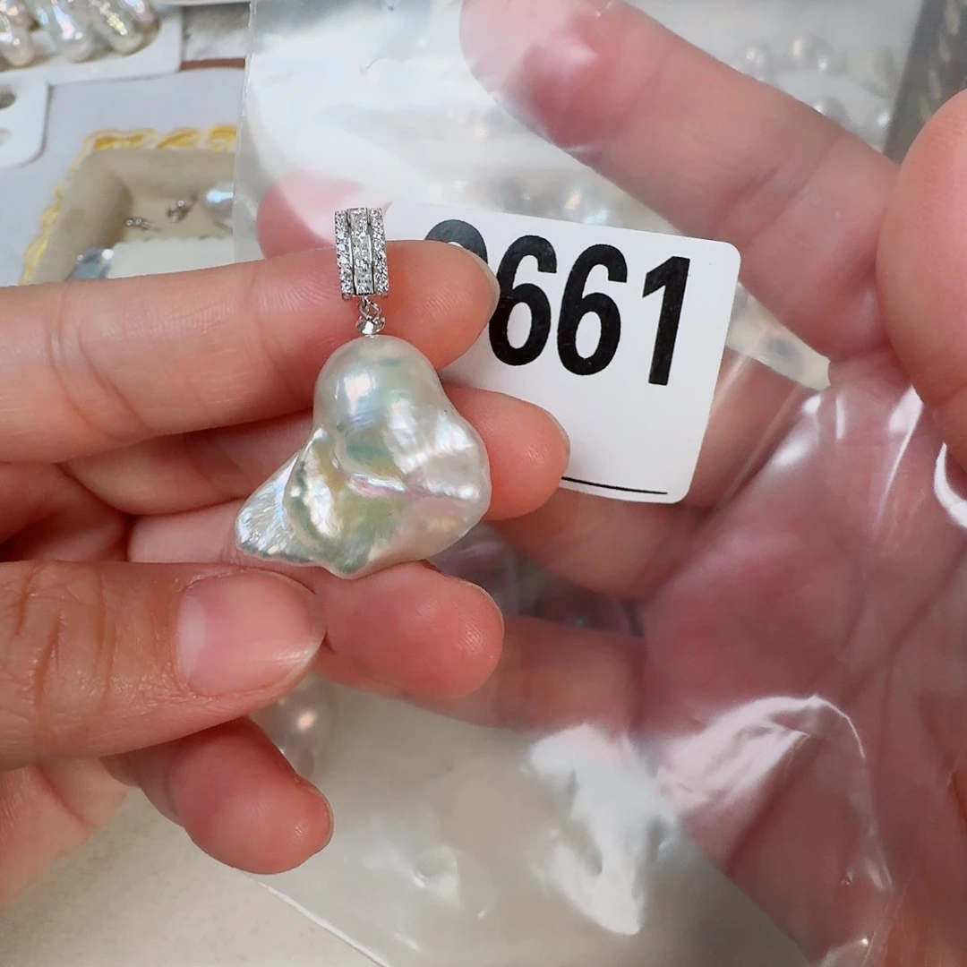 淡水珍珠银S925镶嵌颈饰