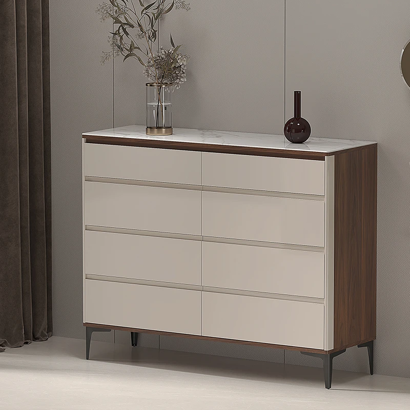 简约斗柜梳妆台卧室床尾储物柜可伸缩八斗柜化妆台转角书桌梳妆桌