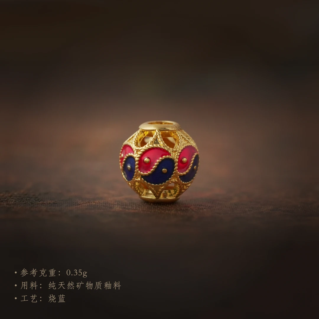 足金烧蓝太极【转运珠】2w