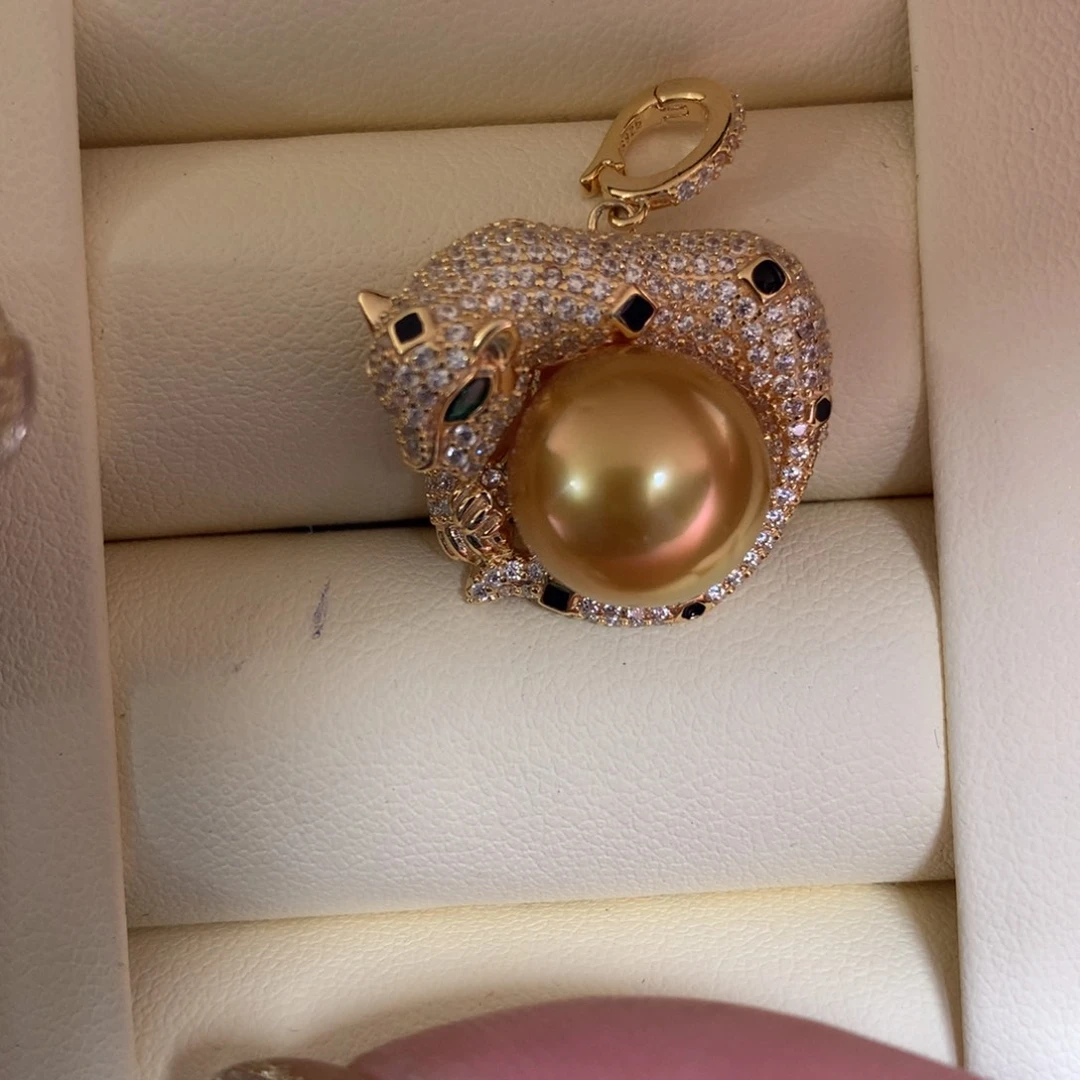 海水珍珠银S925镶嵌颈饰