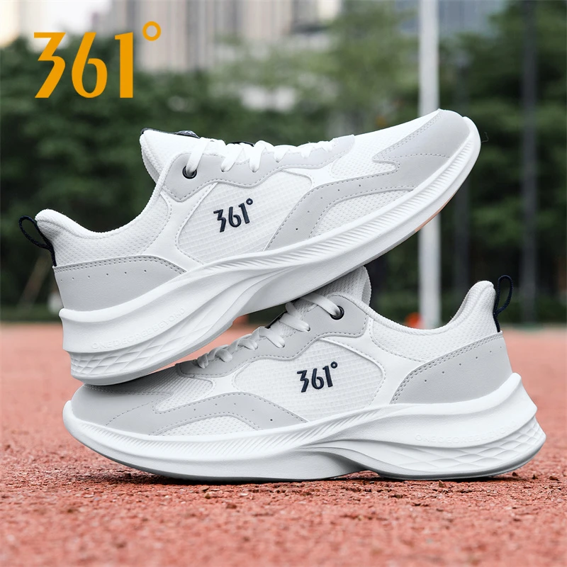 361°男鞋跑步鞋子2025新款春夏网面透气跑鞋学生白色减震运动鞋男