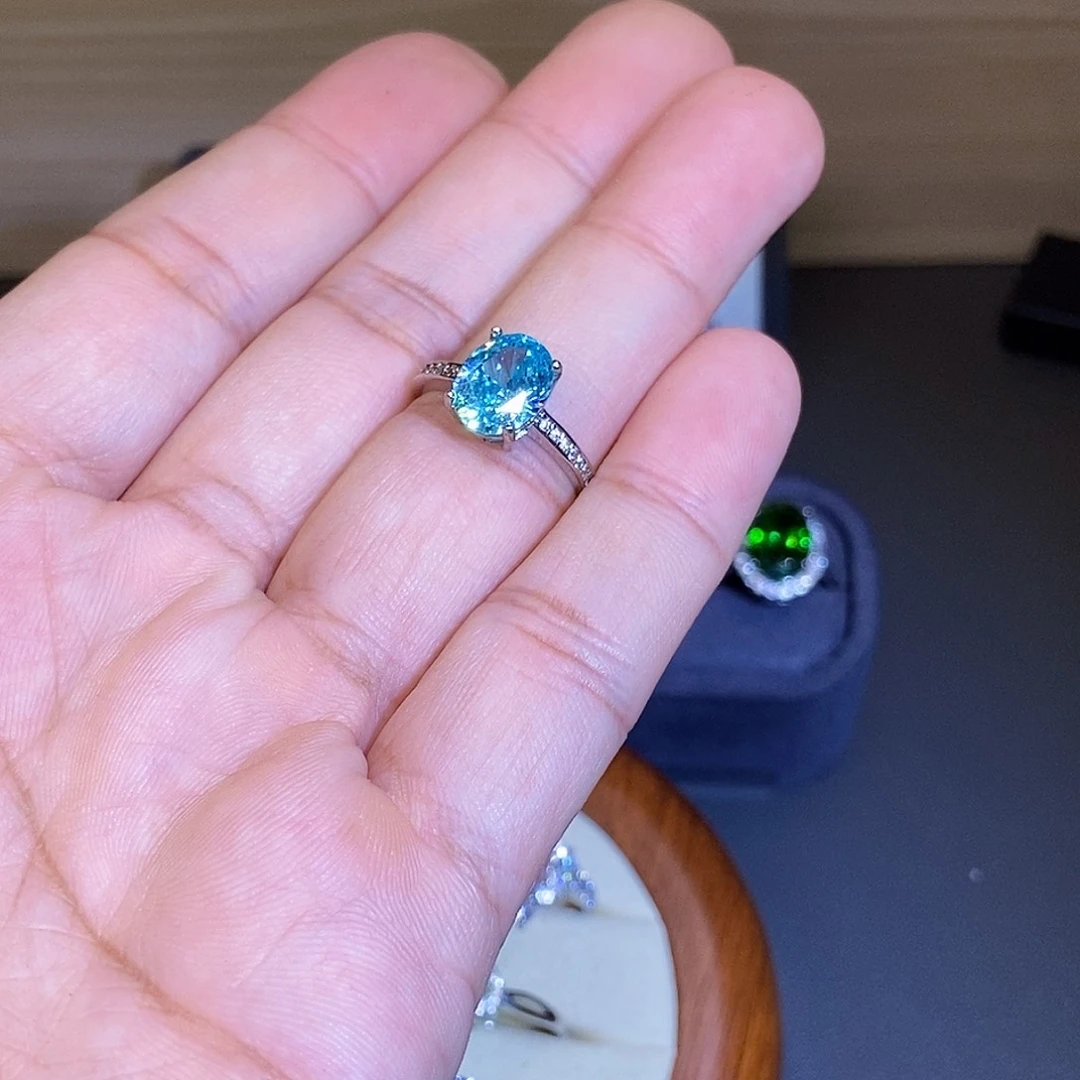 碧玺银S925镶嵌戒指