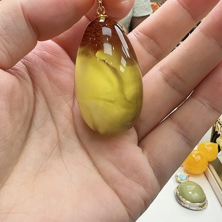 琥珀银S925镶嵌珠宝奇石