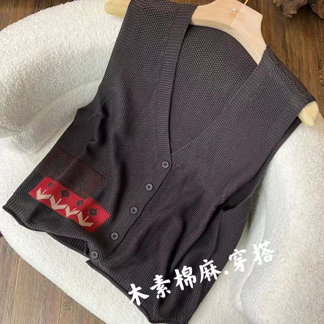 新款秋季薄款女款针织马甲上衣开衫针织衫休闲宽松减龄宽松百搭