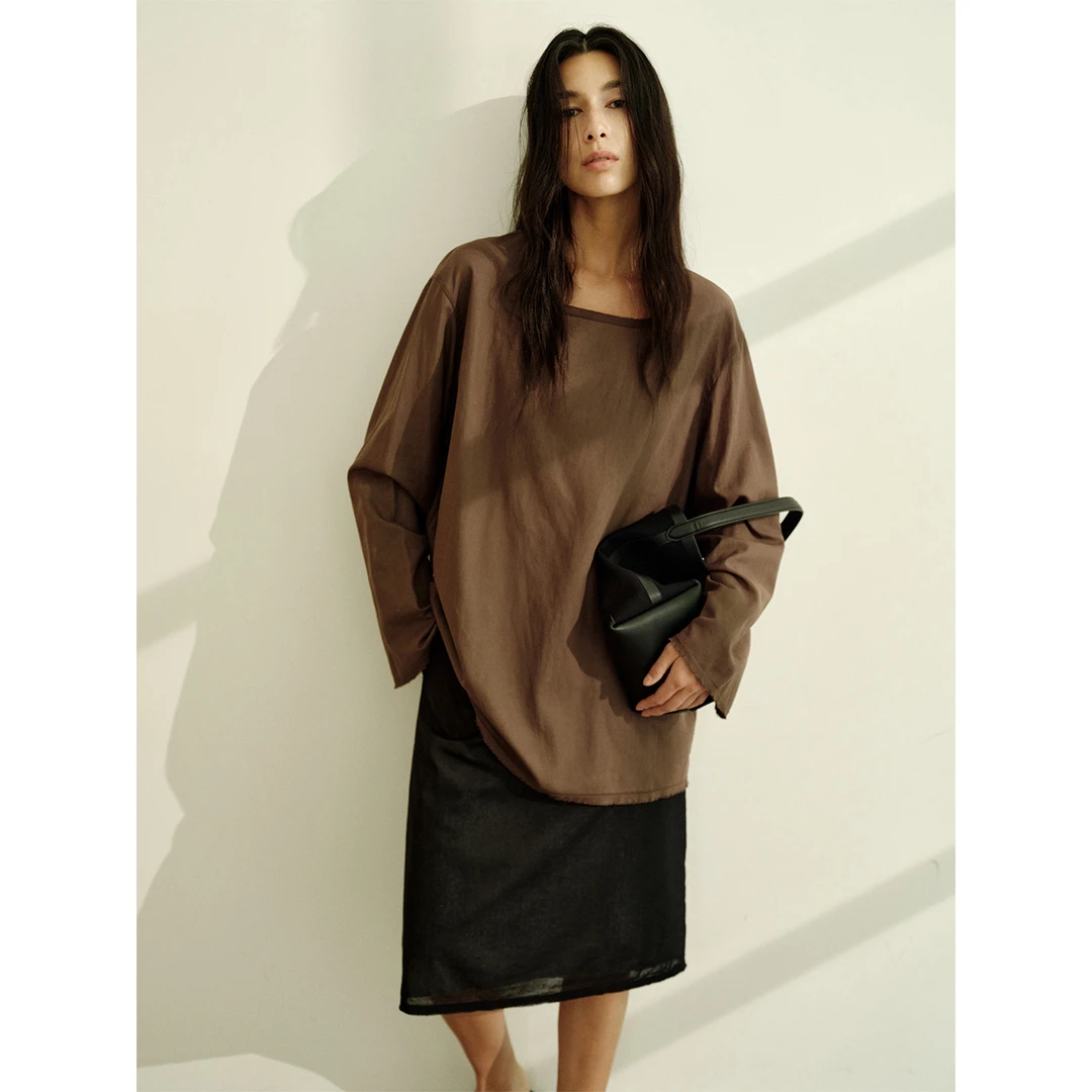 Ayuko｜私服强推RW同源面料欧根棉極简梯型领连衣裙/上衣/半裙0987