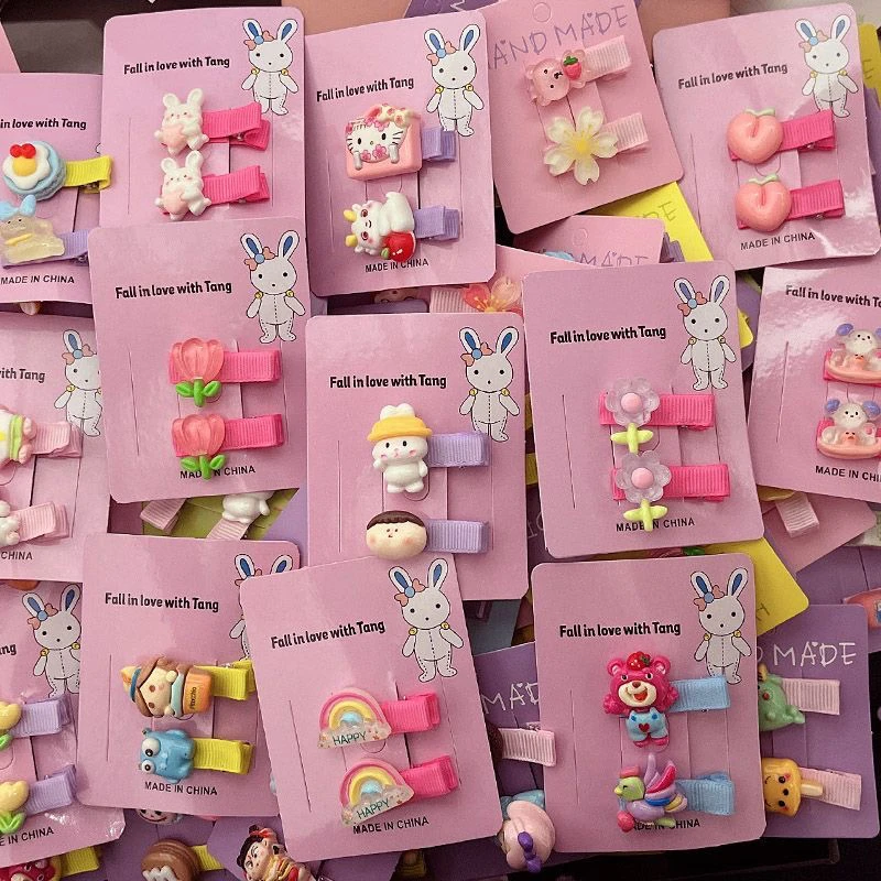 【12包24个对夹】独立包装儿童花朵发夹刘海发卡小女孩发夹宝宝夹