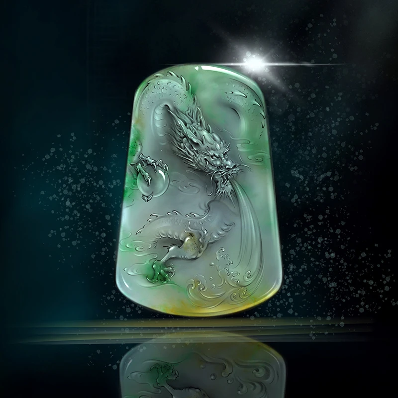 名玉艺术 天然缅甸翡翠 冰种黄加绿 翡翠定制 包工包料 设计参考