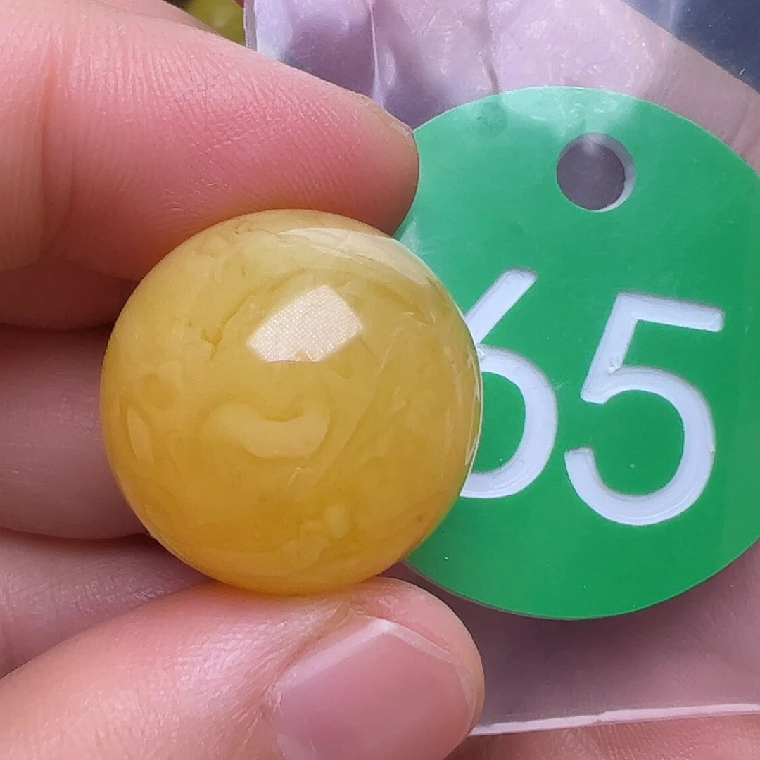 未镶嵌蜜蜡裸石20.4mm花粉