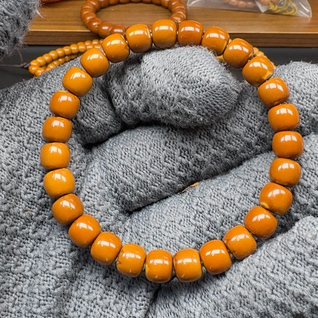 橄榄核手串/手链8.2老挝核尖单圈回血微白