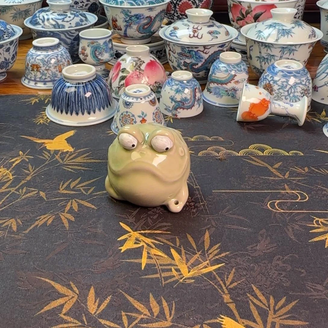 瓷片青蛙香插一个杯杯杯杯杯