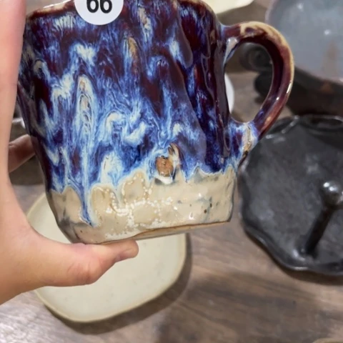 碗手工手捏碗盘咖啡杯