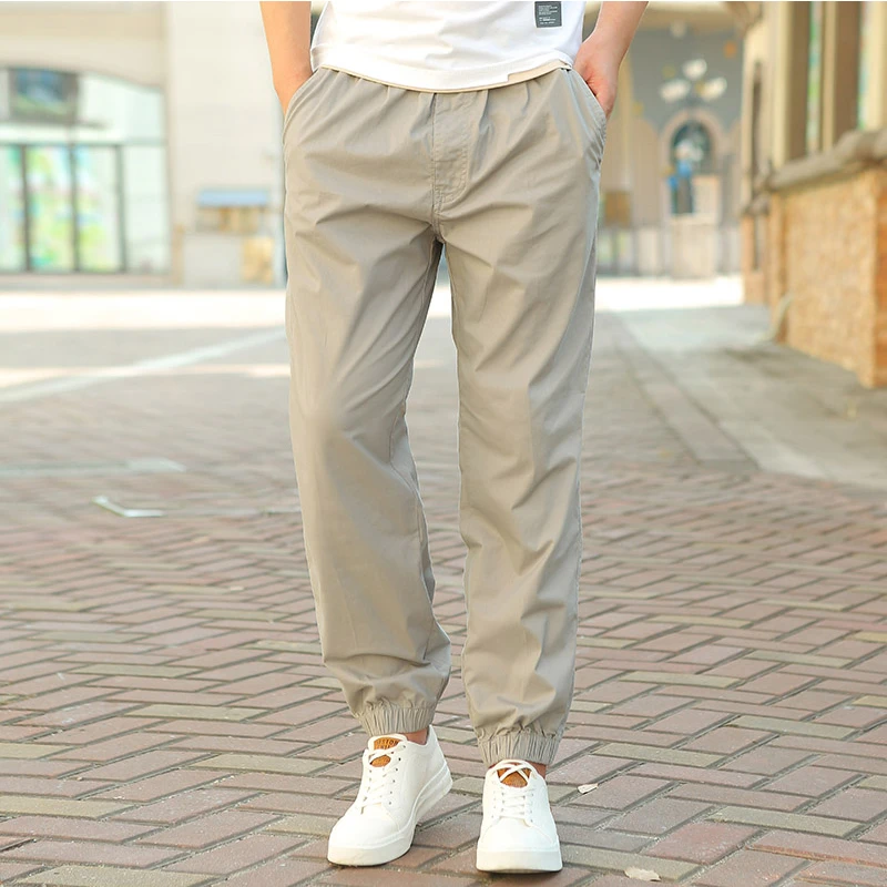 蒂斯派尔春秋男士宽松高腰弹力松紧腰舒适束脚耐磨工装休闲长裤男