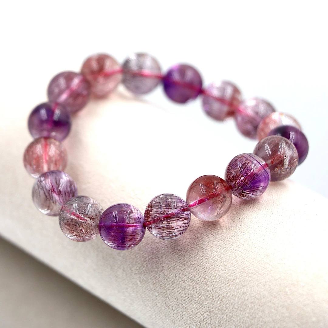 大满贯纯天然金草莓共生超七水晶手串S6860-尺寸可选多样性发一