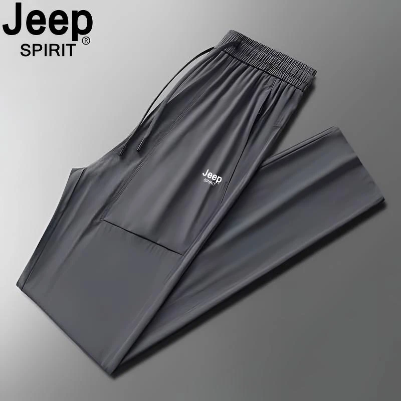 JEEP SPIRIT吉普夏季爆款冰丝裤休闲男夏季速干透气冰丝长裤直筒