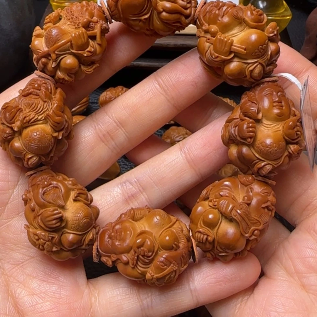 【闪购商品】橄榄核吊坠骑兽童子八仙