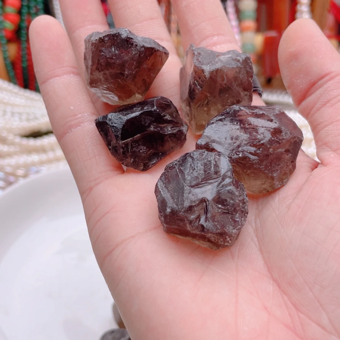 未镶嵌玛瑙/玉髓珠宝奇石茶晶原石5颗随机发