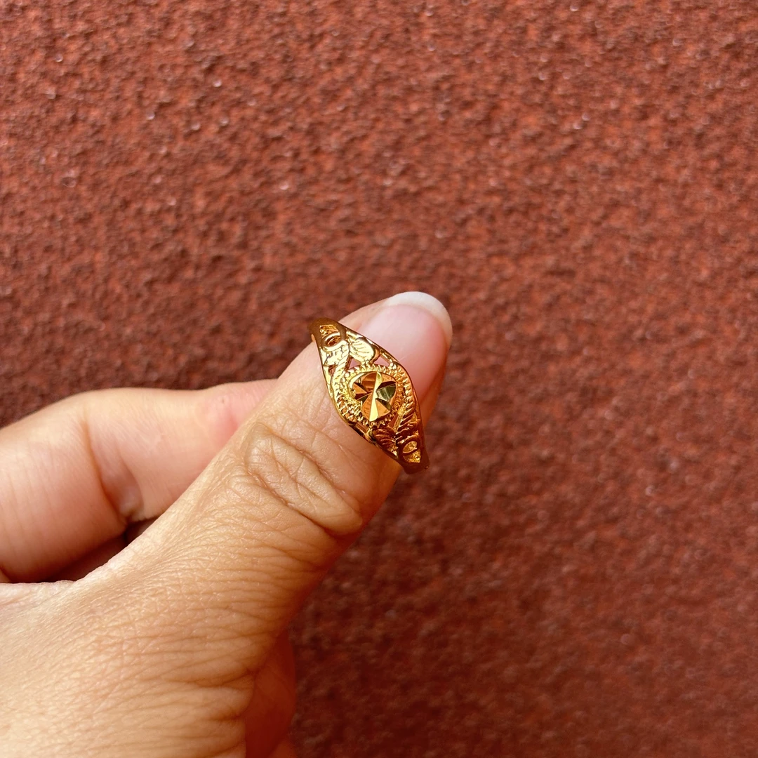 225-心形车花戒指