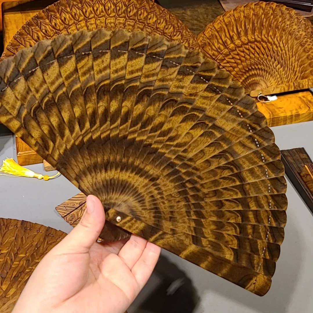 扇子18小叶桢楠金丝楠木苏扇阴沉
