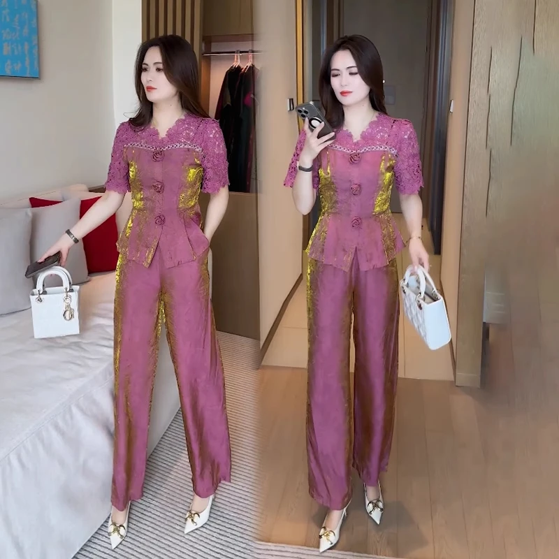 职业女装时尚夏款套装2025今年流行新款减龄洋气质休闲时髦两件套