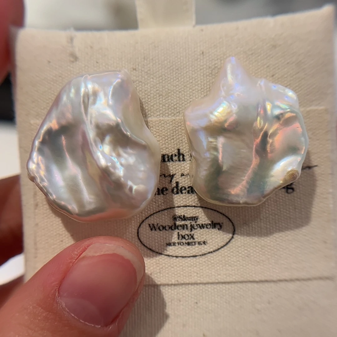 淡水珍珠耳饰银S925镶嵌