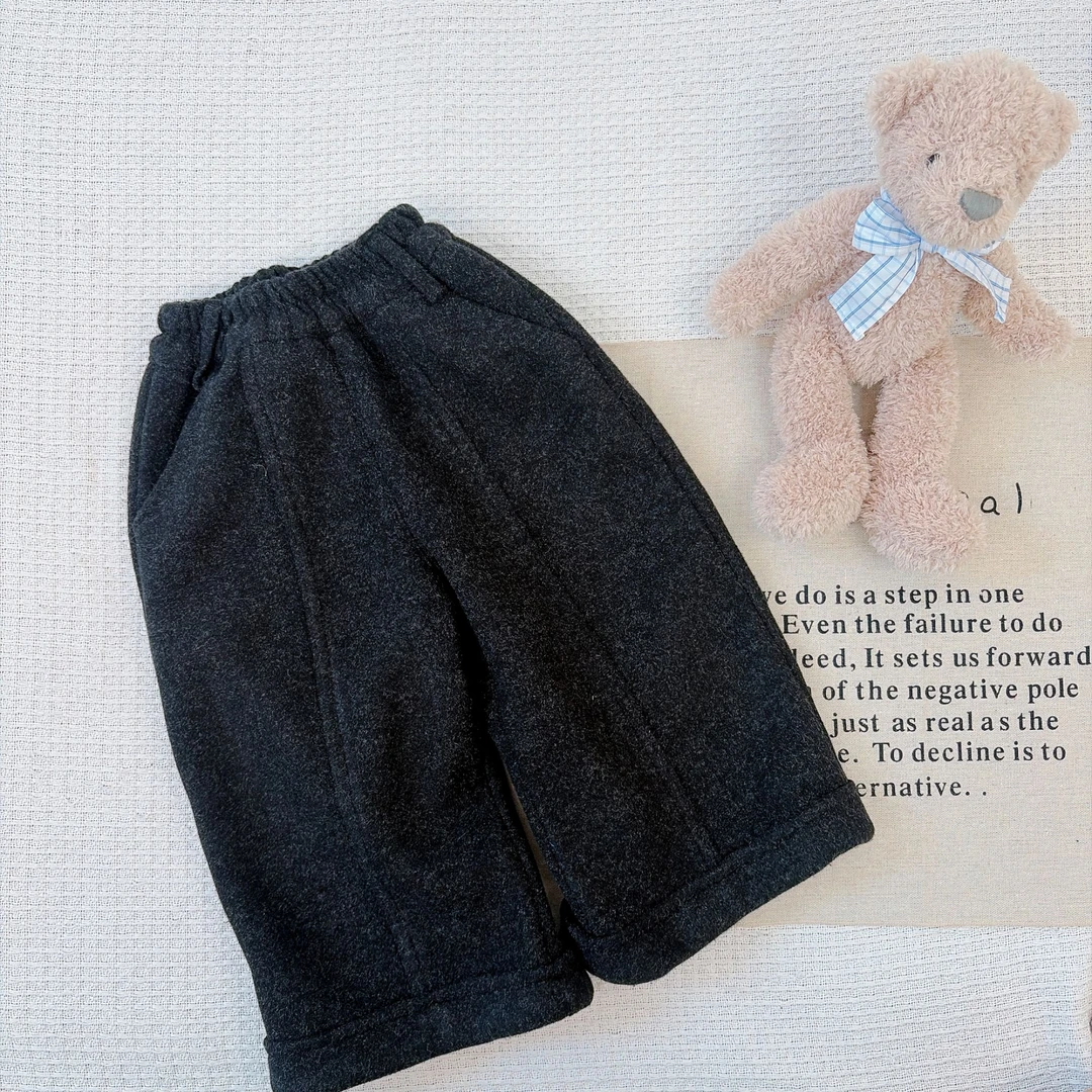 【九妈家】25新款女童加绒加厚直通休闲裤K-307