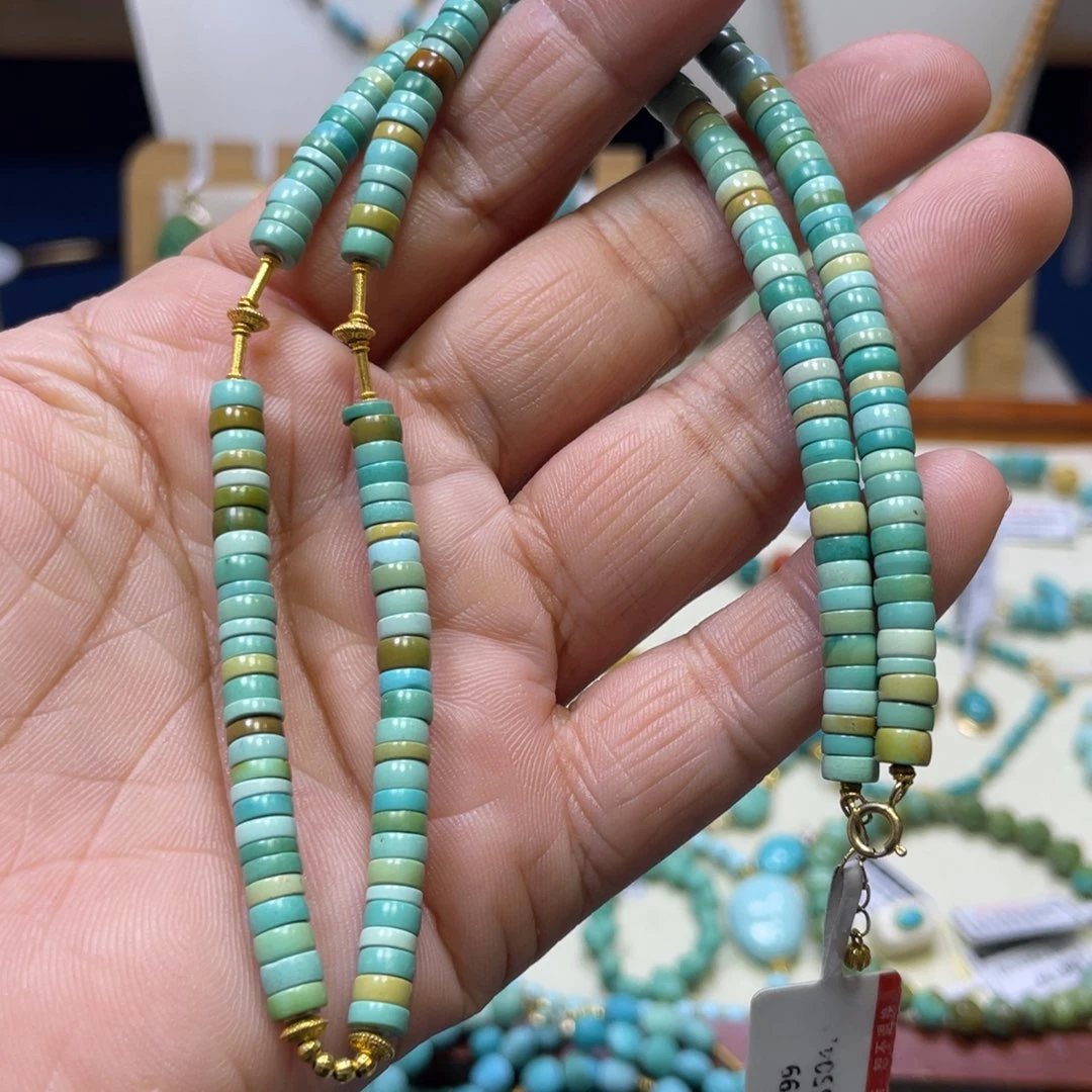 绿松石18K金镶嵌项链