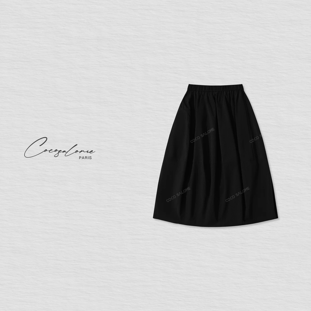 韩彬彬"花苞裙"优雅出游设计行走艺术品立体A字藏腹半身裙2467-2