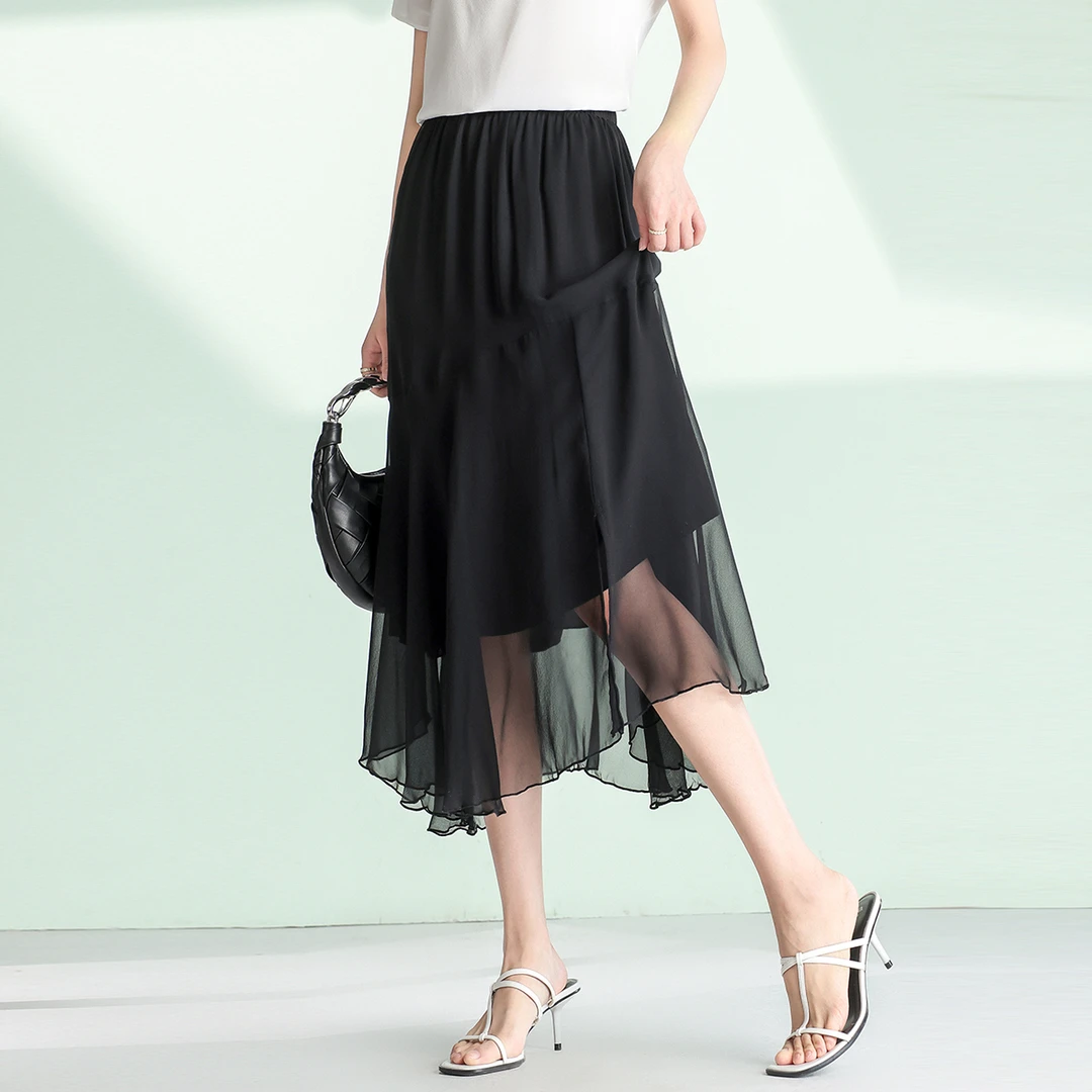 赛兔25年夏季新款不规则剪裁仙气品质女半身裙542252015