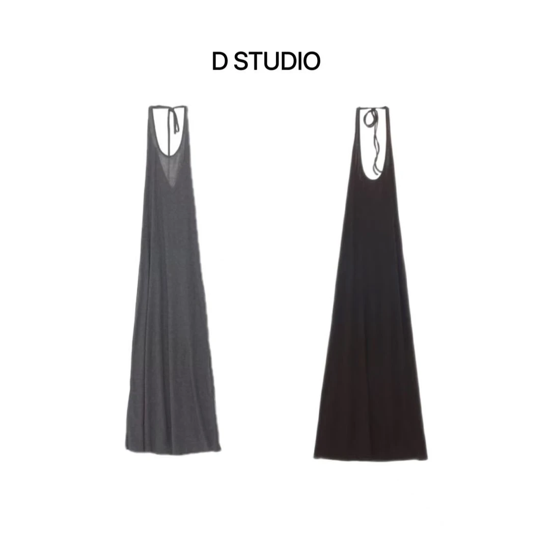 D STUDIO 两色挂脖连衣裙 D2656