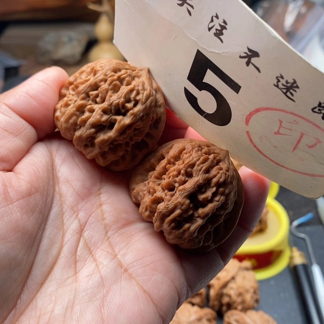 把件文玩核桃38平谷凹底