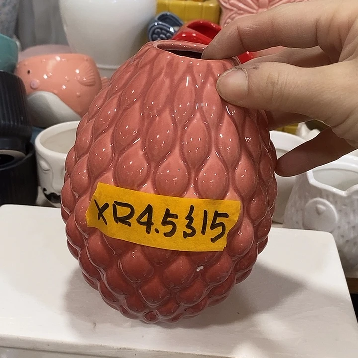 陶盆有孔 瑕疵针孔漏釉介意勿拍口 4高15