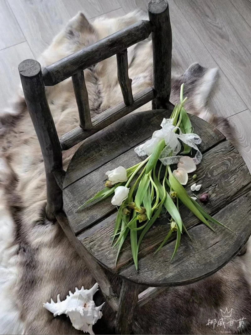 花园落地户外客厅实木复古椅子 花盆底座