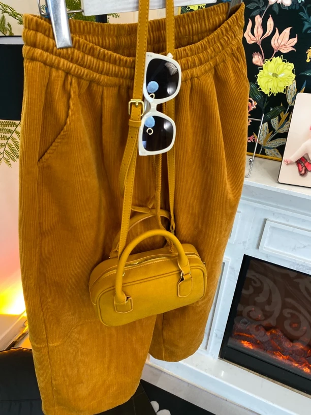 大萍子家 百搭休闲裤纯色复古个性运动加绒简约卫裤0058