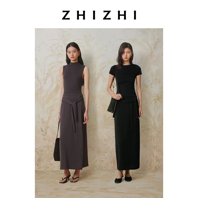 致知 虚步声 半身裙女2025新款别致绑带设计ZZ2ESKB0033