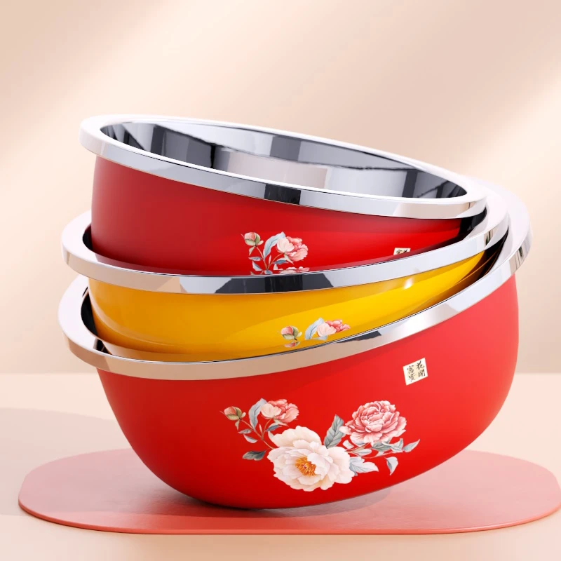 盆家用汤盆厨房不锈钢洗菜盆和面盆打蛋盆烘焙盆子套装食堂打菜盆
