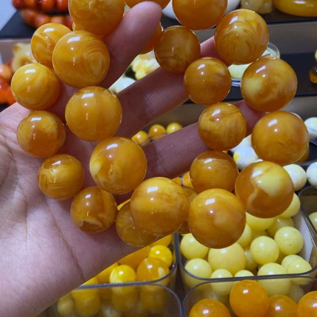 小***爸老蜡飘花20 18mm手串两个