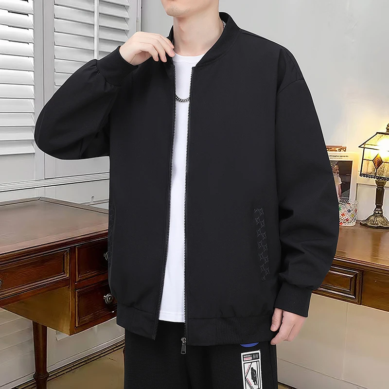 稻草人2025新款秋季男士棒球领夹克休闲时尚百搭运动口袋印花外套