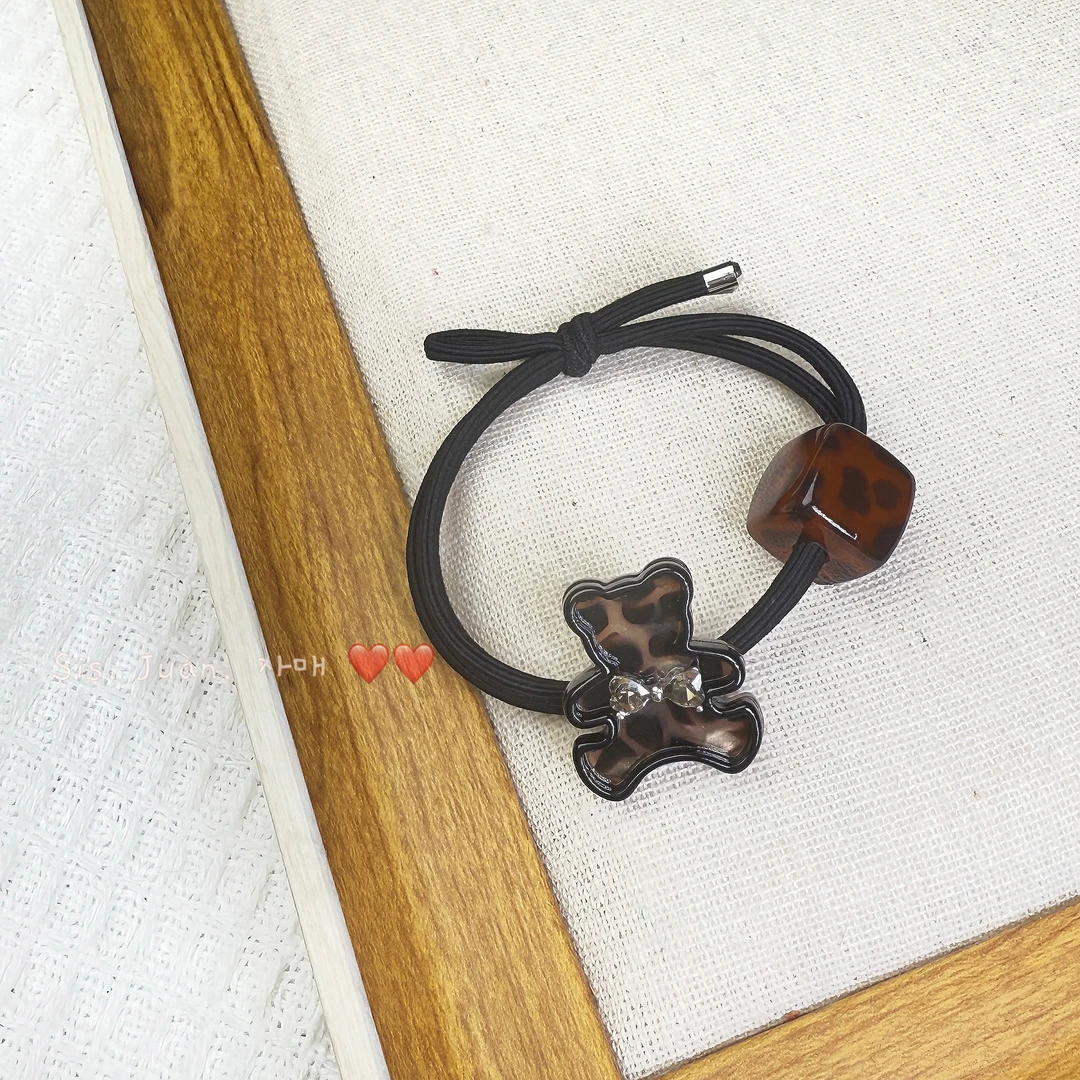 韩国东大门甜酷高弹力耐用小熊告告发绳 AG0017