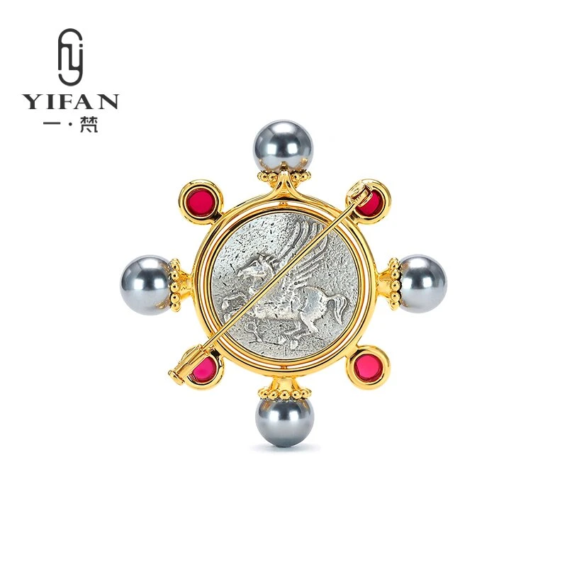 吊坠925银合成锆石 一梵  2124-原创仿古币雅典娜双戴时尚轻奢项