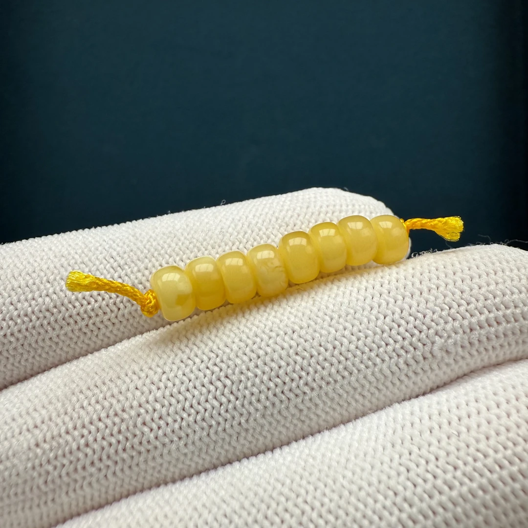 D1506天然原矿蜜蜡 【微瑕】隔珠 6.2mm一物一图 支持鉴定